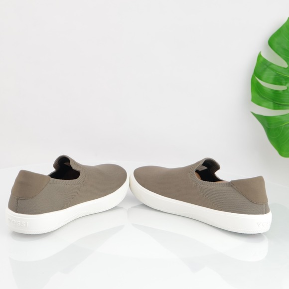 Vessi Mens Boardwalk Slip-On Shoe Size 9 Waterproof Taupe Olive Gray Knit Casual main image 9